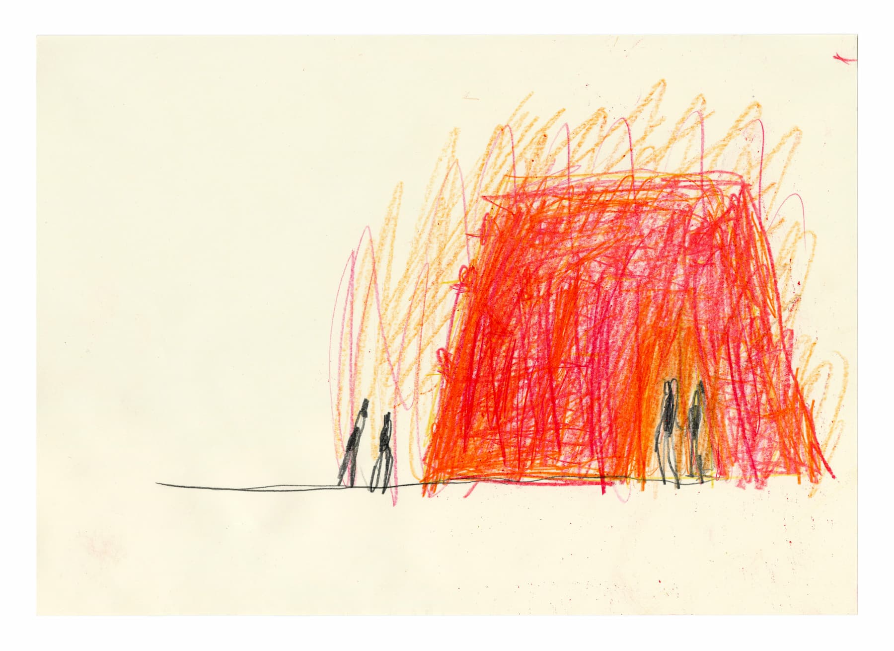 Sketch of a volcano drawn by Michele De Lucchi